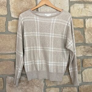 Cream Plaid Sweater